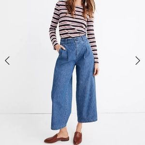 NEVER BEEN WORN Madewell pleated wide leg jeans